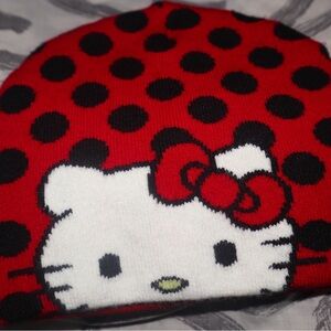 Hello Kitty Red and Black Polka Dot Beanie